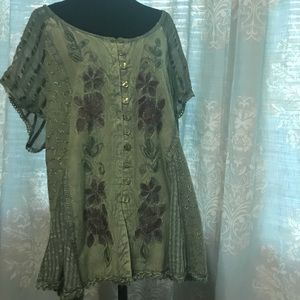 Channa Plus Size Button Blouse made in India.